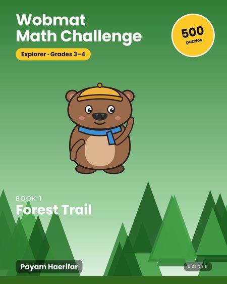 Front cover of Wobmat Math Challenge, Explorer Book 1: Forest Trail