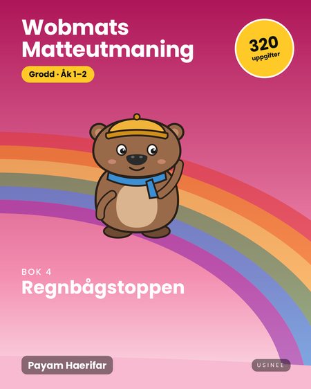 Omslaget till Wobmats Matteutmaning, Grodd Bok 4: Regnbågstoppen
